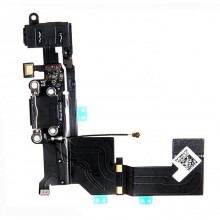 Шлейф с разъёмом зарядки ,микрофоном, гарнитуры и антенной для Apple iPhone 5S (821-1667-A), чёрный